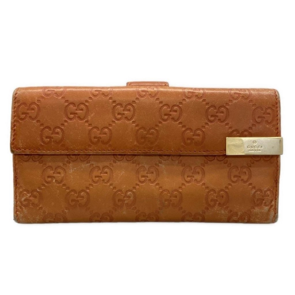 Gucci Shimaline, Metal Bar 257012 Orange Leather - Long Wallet